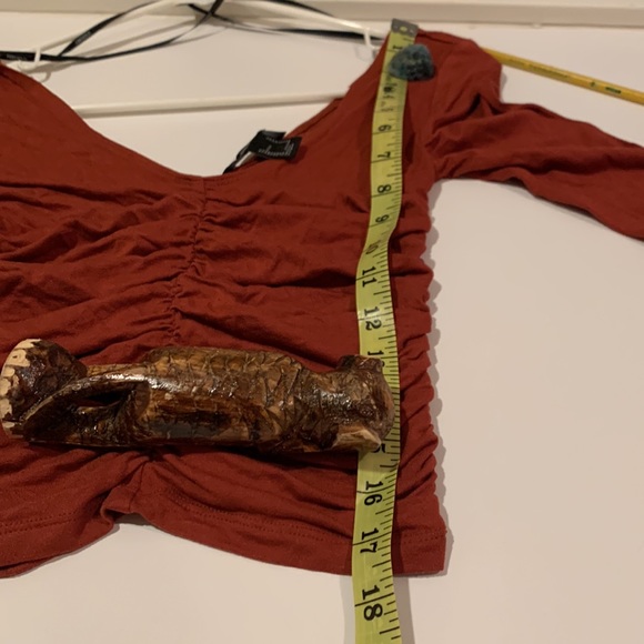 So Flattering! Rust Forever 21 Gathered Stretch Top — Small - Picture 10 of 10
